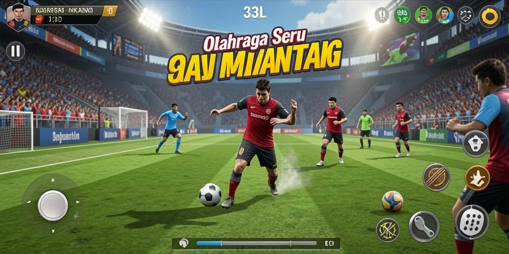 Tampilan gameplay olahraga yang seru dan interaktif.
