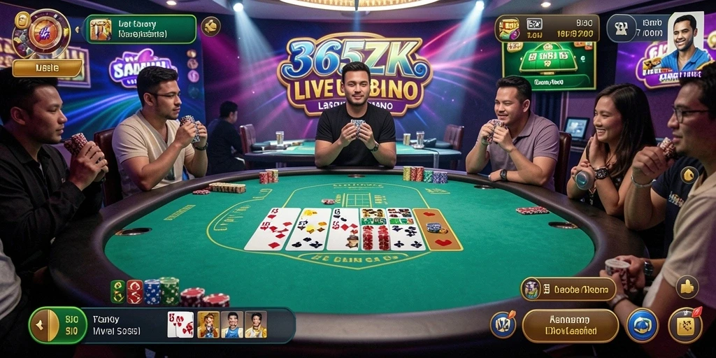 Tampilan atraktif gameplay Live Casino di 365ZK.