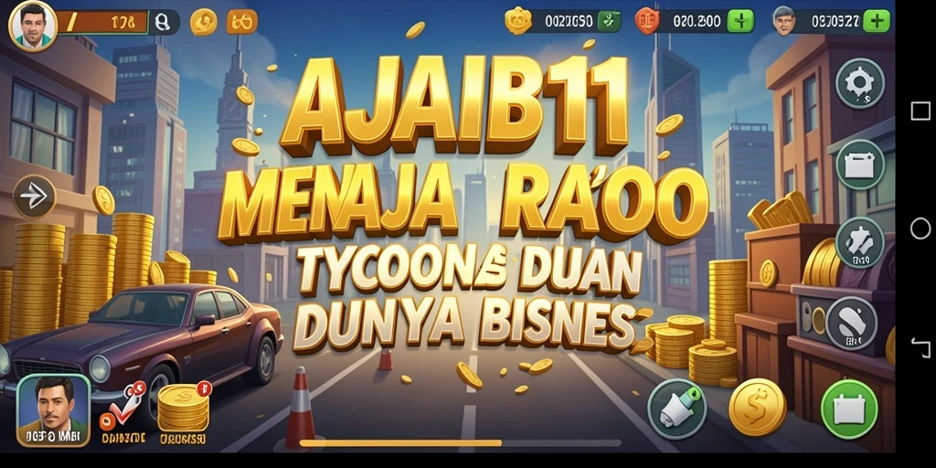 Tangkapan layar AJAIB11 menunjukkan pemain membangun kerajaan bisnis yang sukses.