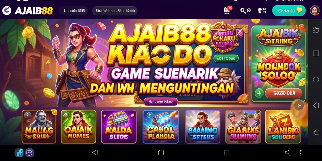 Tampilan menakjubkan dari permainan slot AJAIB88 yang penuh warna.