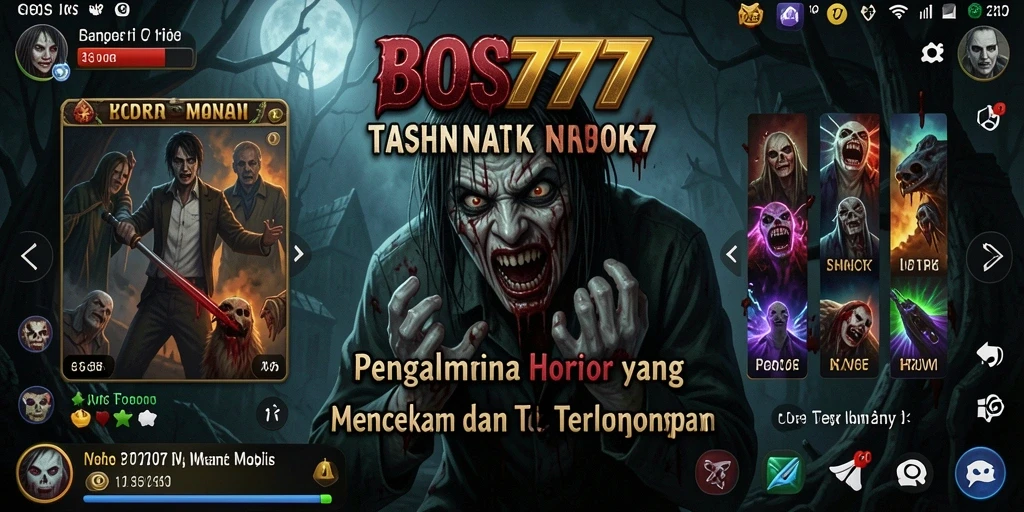Screenshot menunjukkan suasana gelap dan mencekam dari gameplay BOS777.
