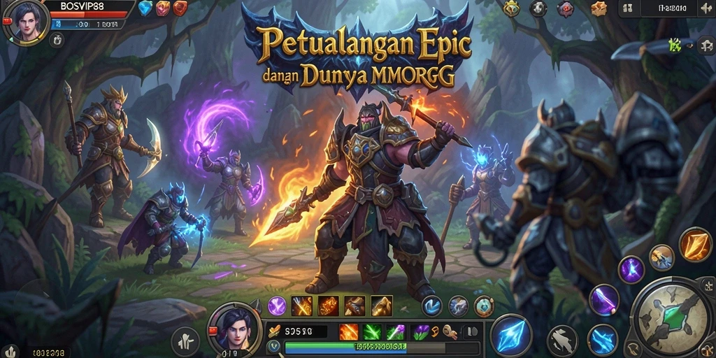 Tampilan gameplay epik BOSVIP88 dalam petualangan MMORPG.