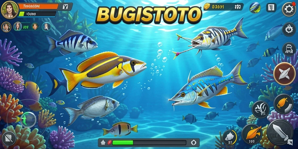 Menampilkan gameplay seru Tembak Ikan di BUGISTOTO.
