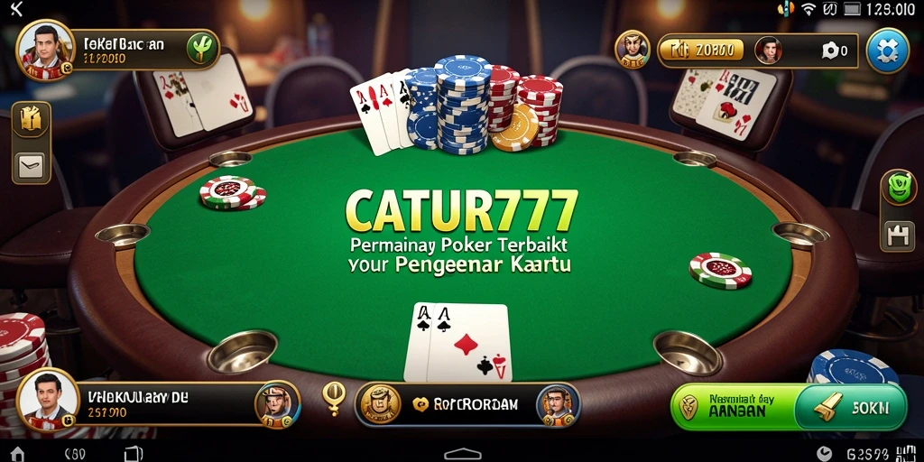 Tampilan seru gameplay Poker di CATUR777 yang penuh aksi.