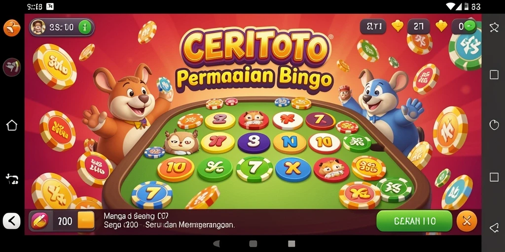 Screenshot gameplay CERITOTO memperlihatkan momen seru permainan Bingo.