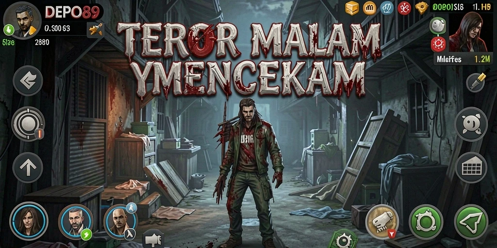 Tangkapan layar utama DEPO89 menampilkan suasana mencekam saat menjelajahi lokasi angker.