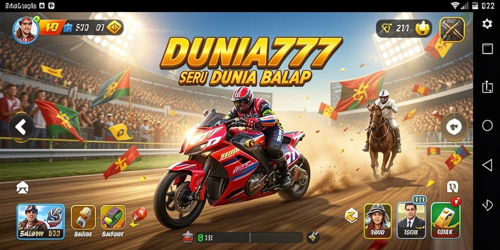 Tampilan menakjubkan dari balapan di DUNIA777.