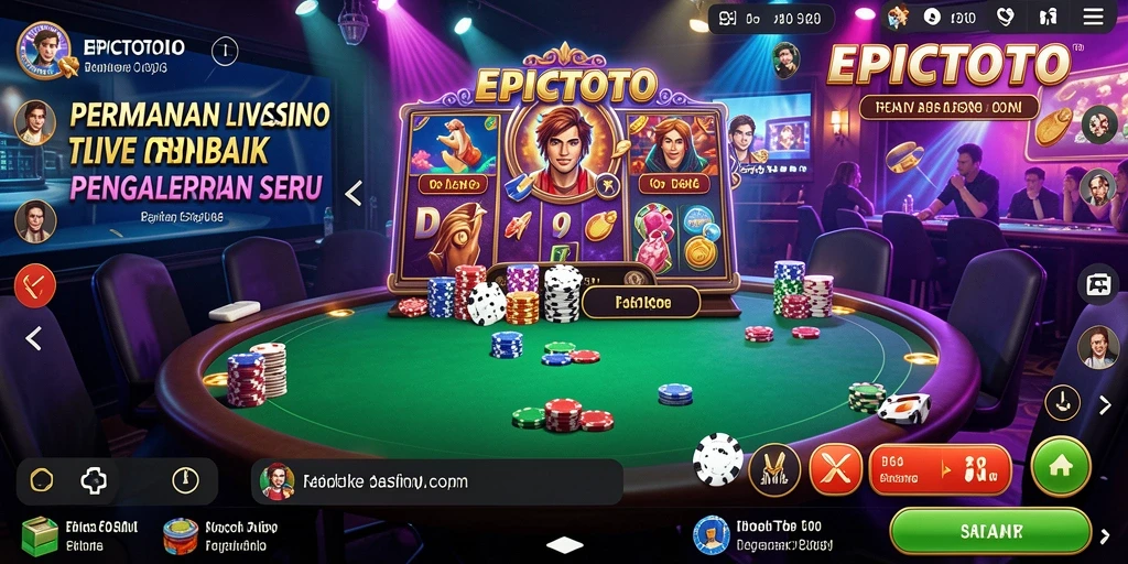 Tampilan gameplay Live Casino EPICTOTO yang mendebarkan dan interaktif.