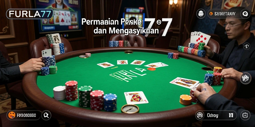 Tampilan utama gameplay FURLA77 dengan suasana Poker yang menegangkan.