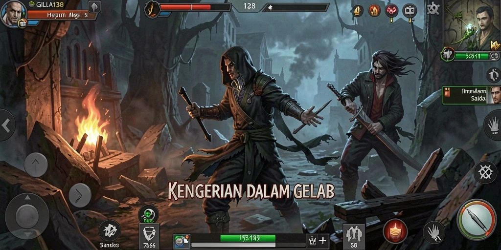 Gameplay menakutkan dengan suasana mencekam dan karakter misterius.