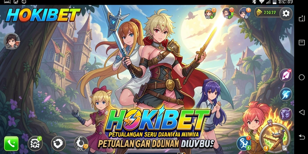 Screenshot utama HOKIBET yang menunjukkan karakter anime dalam aksi.