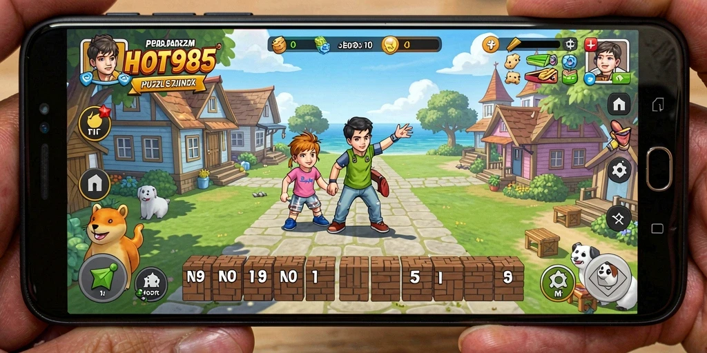 Screenshot HOT985 menunjukkan gameplay seru dan menarik di Puzzle.