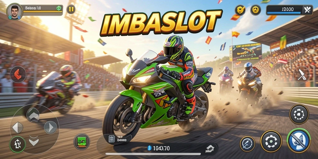 Tampilan gameplay seru dari balapan motor di IMBASLOT.
