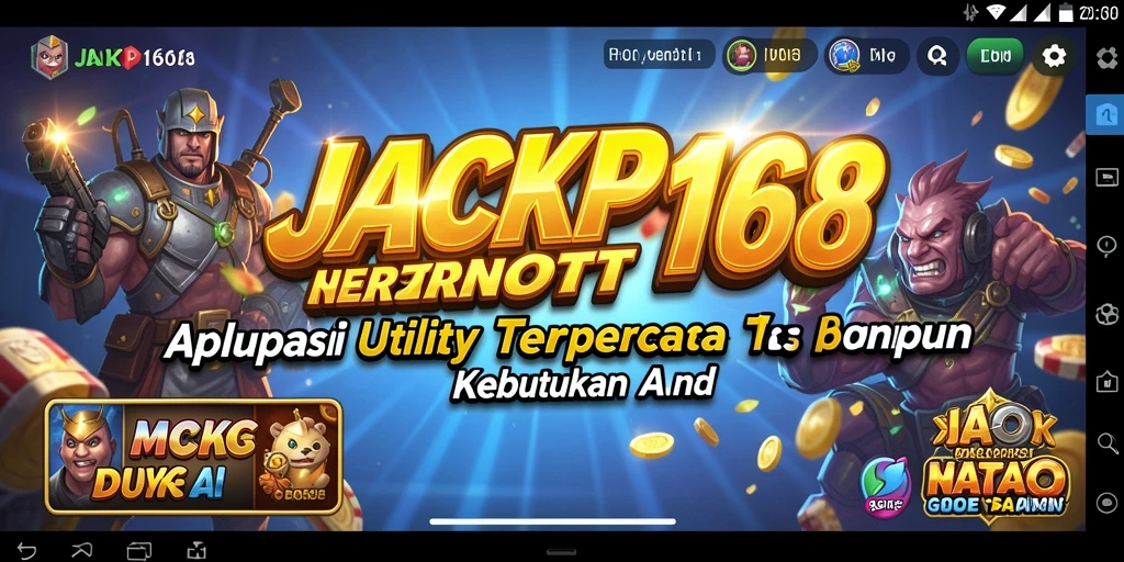 Tampilan utama JACKPOT168 menampilkan berbagai fitur Utility yang menarik.