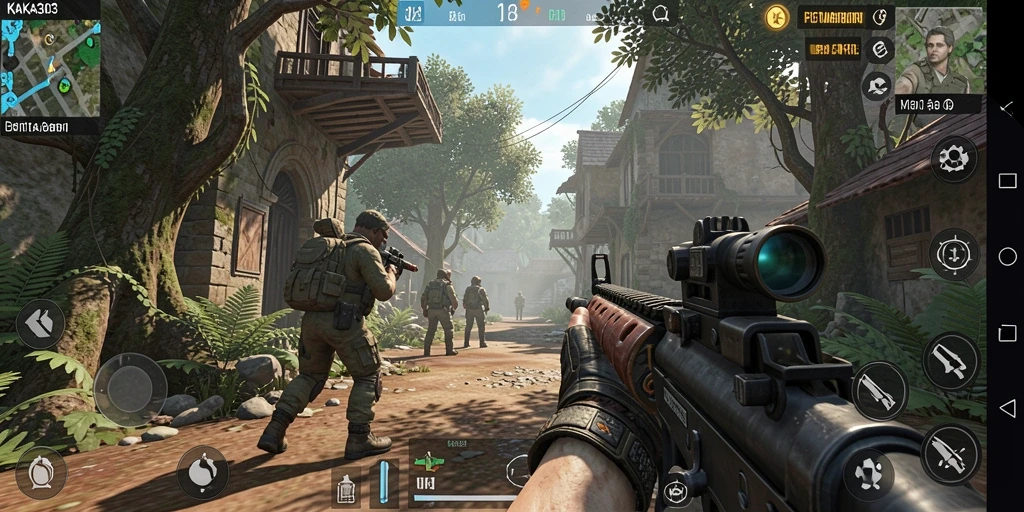 Screenshot gameplay KAKA303 menampilkan aksi menegangkan dalam pertempuran FPS.