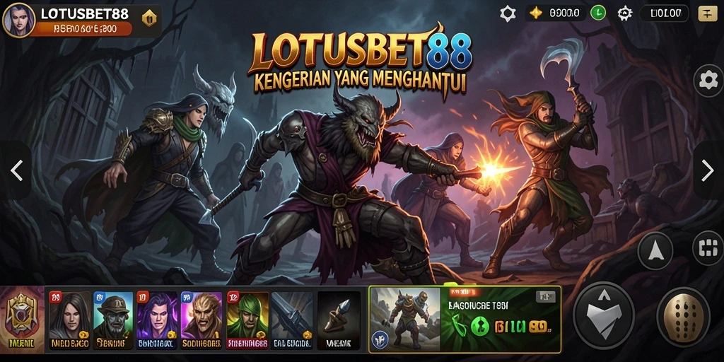 Tampilan gameplay menegangkan di dalam LOTUSBET88 dengan suasana mengerikan.