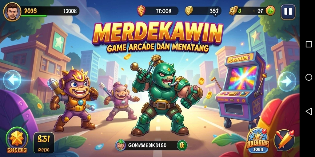 Screenshot gameplay MERDEKAWIN dengan aksi seru dan tantangan menarik.