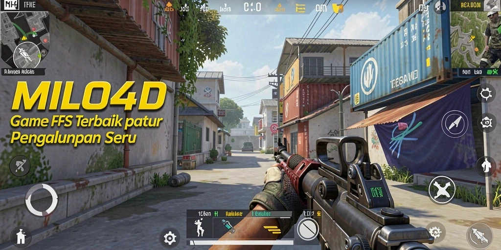 Tampilan menegangkan dari pertempuran dalam game FPS.
