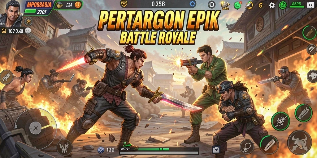 Tangkapan layar intense gameplay Battle Royale di MPO88ASIA.