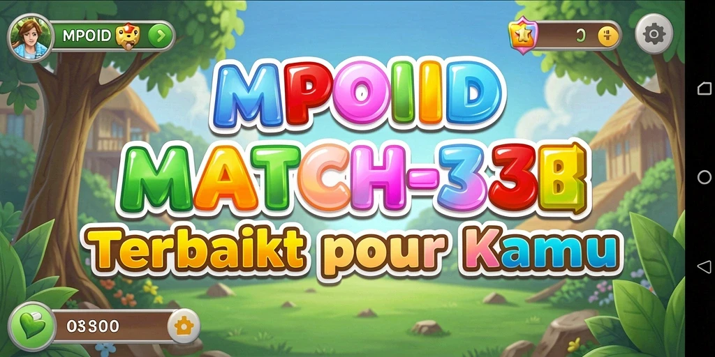 Tampilan gameplay seru MPOID dengan kombinasi match-3 yang menantang.