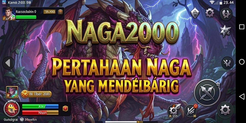 Tangkapan layar NAGA2000 menampilkan pertarungan seru dalam game Tower Defense.