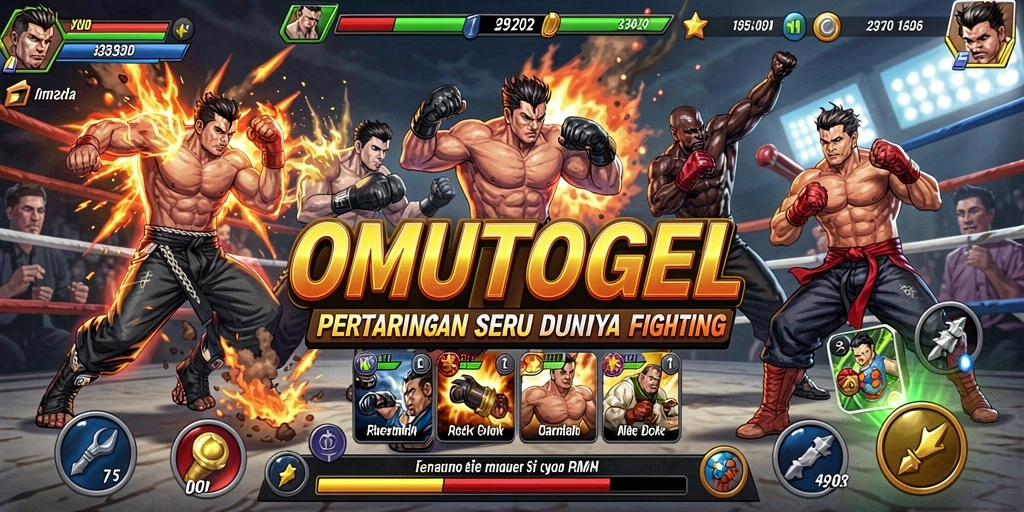 Tampilan gameplay seru dari OMUTOGEL dalam pertarungan Fighting.