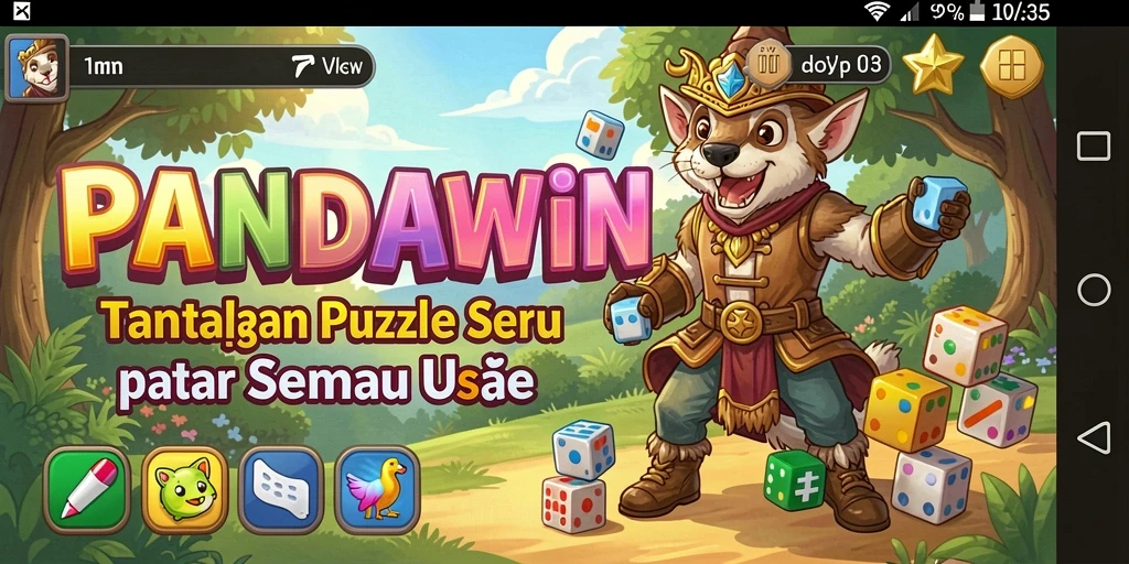 Screenshot gameplay PANDAWIN yang menunjukkan teka-teki menantang.