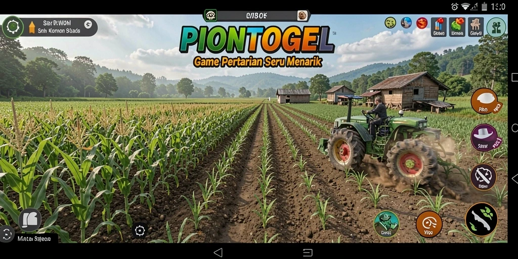 Screenshot menampilkan gameplay seru PIONTOGEL dengan suasana pertanian yang menarik.