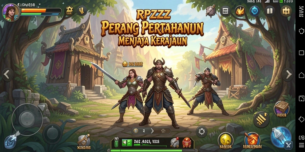 Tampilan gameplay menegangkan dalam game Tower Defense RPZZZ.