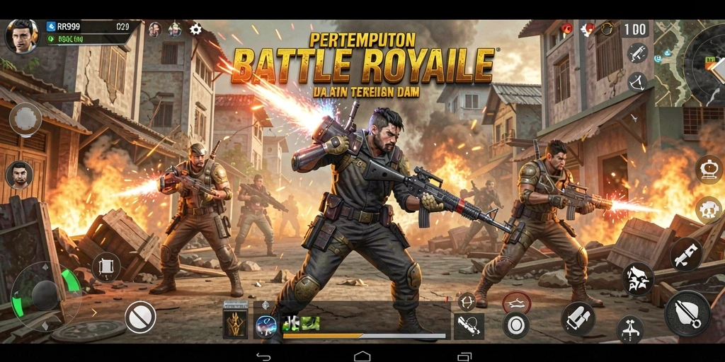 Gambaran menegangkan dari pertempuran Battle Royale di RR999.