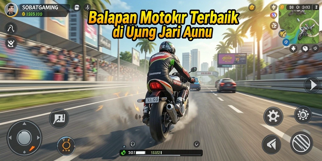 Pengalaman gameplay balapan motor yang mendebarkan dan realistis.